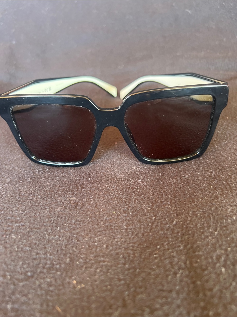 Prada Two-Tone Black & White Square Sunglasses - Picture 2 of 4